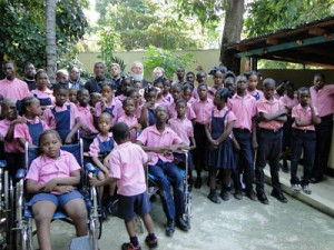 Students at Foyer d'Amour School for mentally and physically handicapped students.