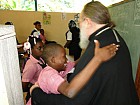 Haitian students greet Metropolitan Hilarion, First Hierarch of ROCOR.
